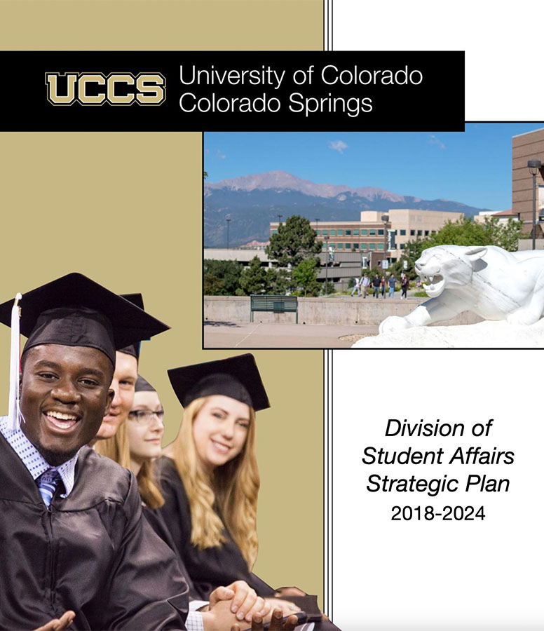 cover of the 2018-2024 Strategic Plan showing students in caps and gowns for graduation